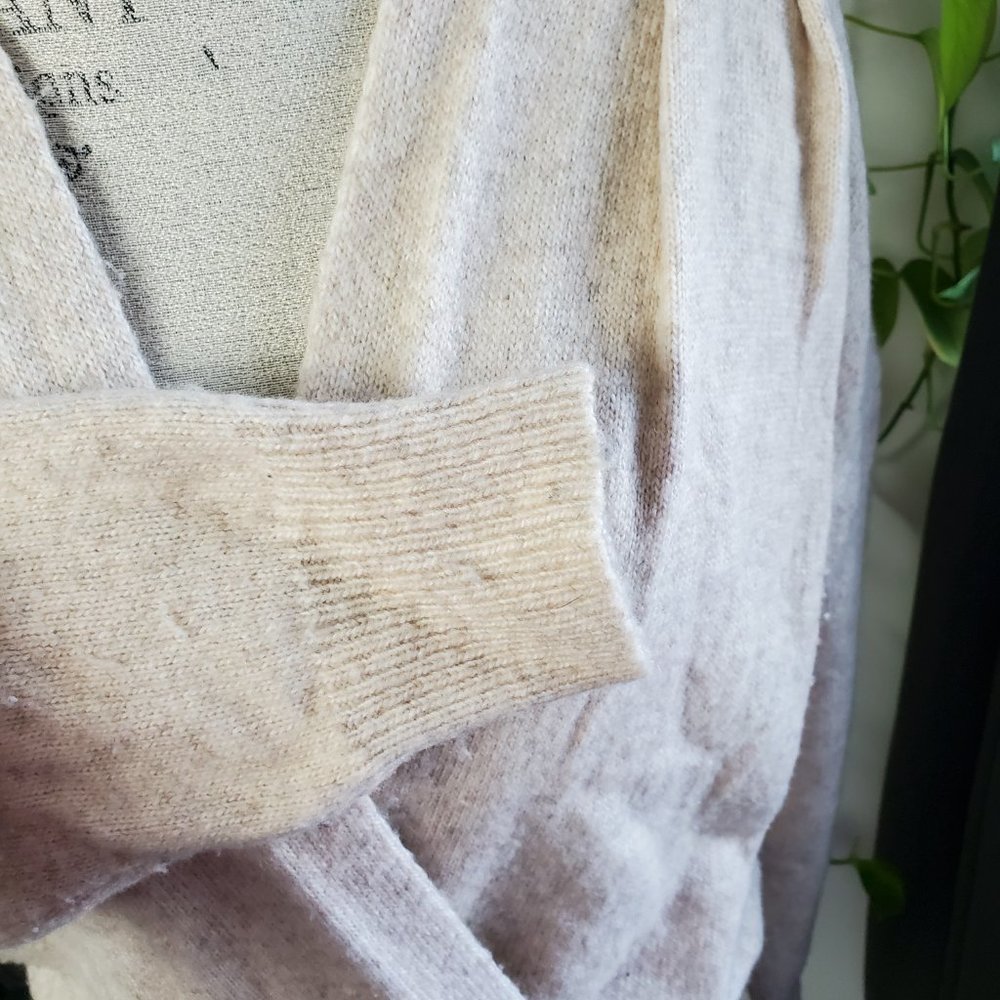 ASTR the Label | Beige Wool Blend Pleated Wrap Front Sweater (Size M) - Picture 7 of 12